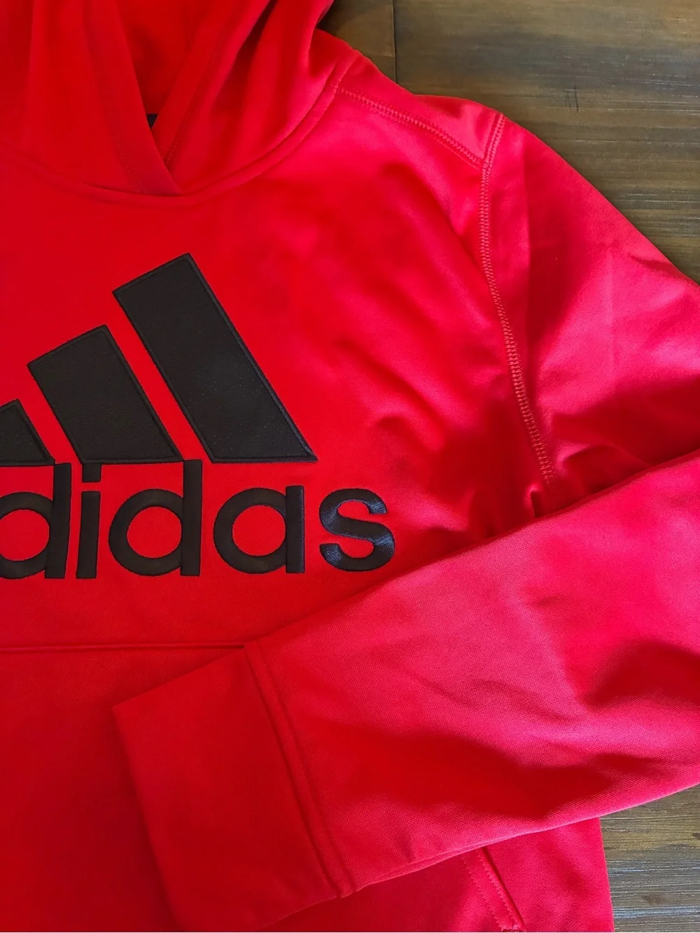 adidas Kids Red Logo Hoodie - Lightweight hoodie